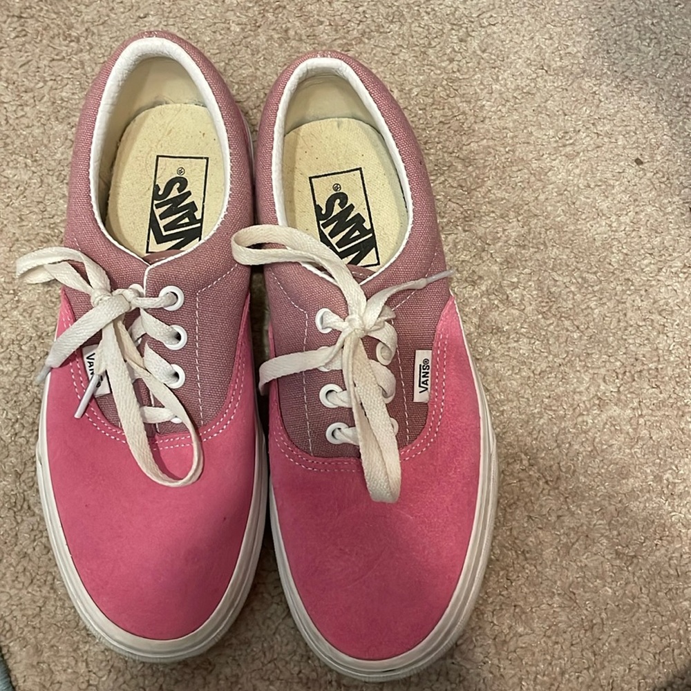 two toned vans shoes. pink and purple women’s